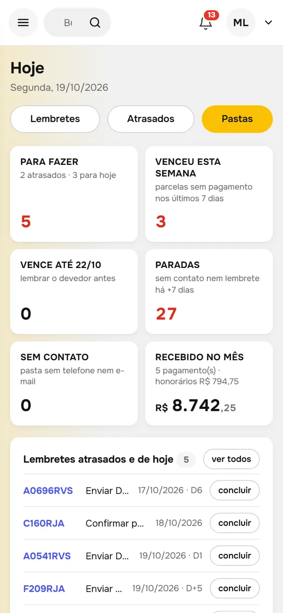 Tela Hoje no celular